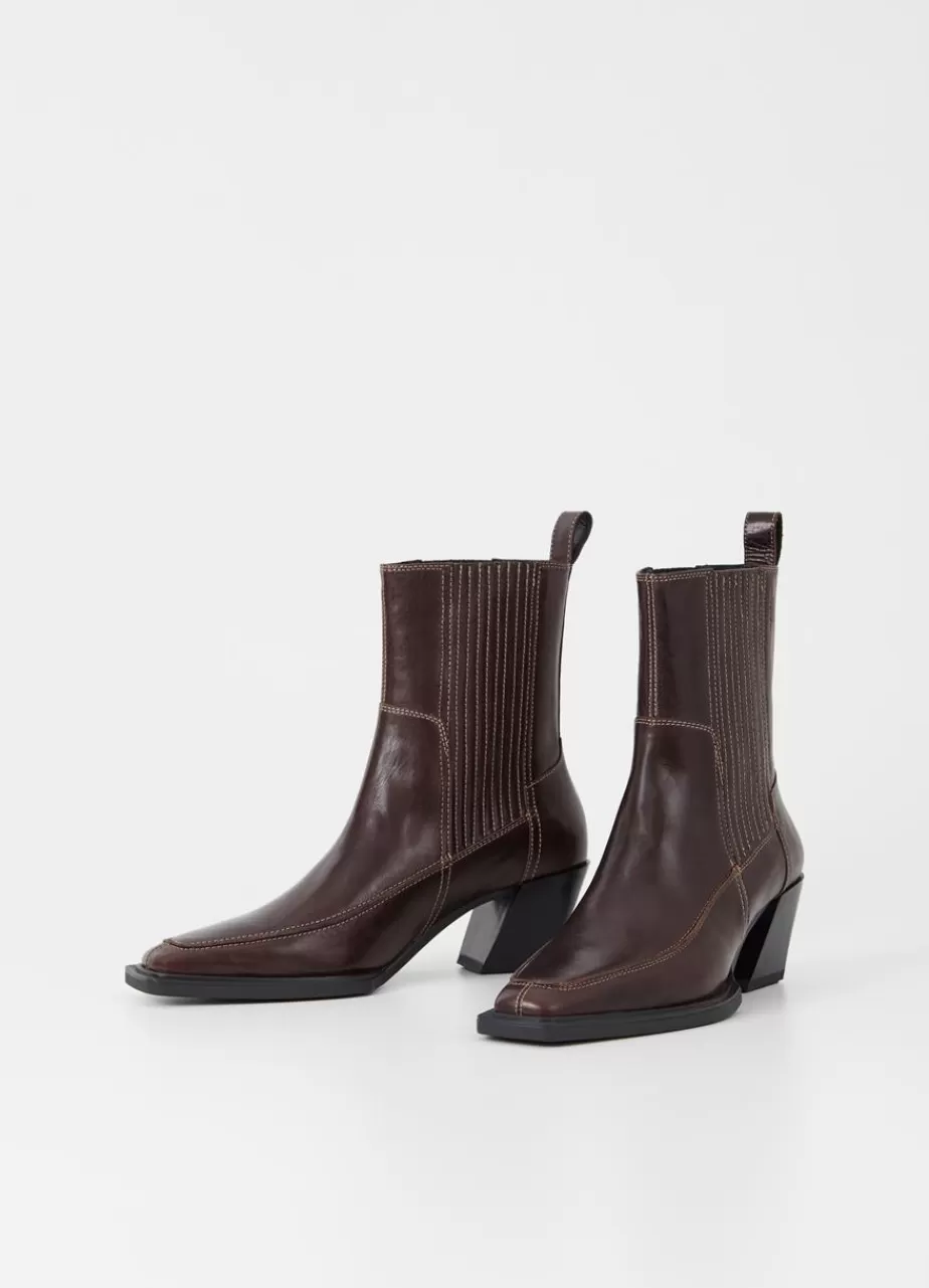 Vagabond Alina Bottes Marron Fonce Cuir Cheap