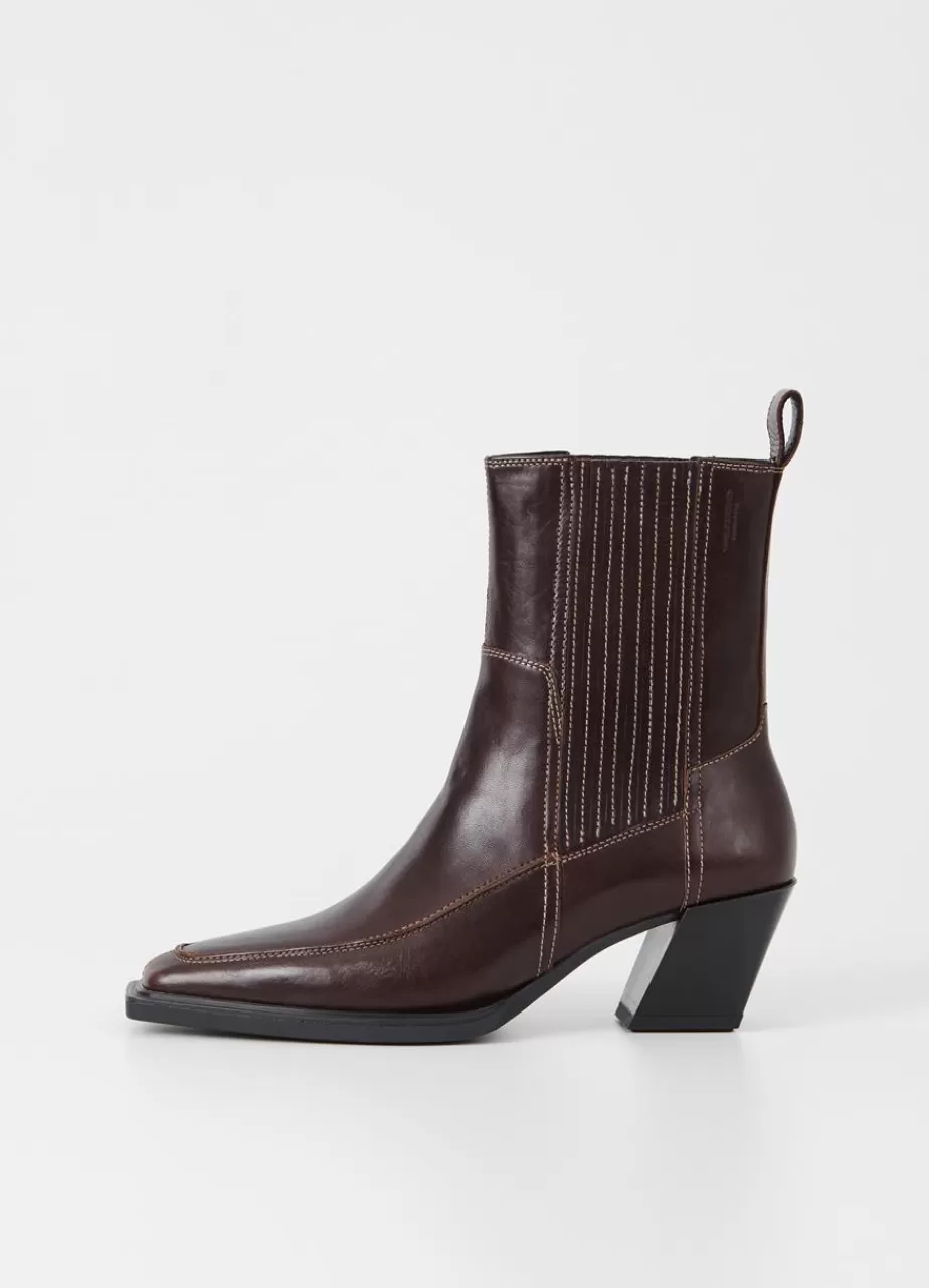 Vagabond Alina Bottes Marron Fonce Cuir Cheap