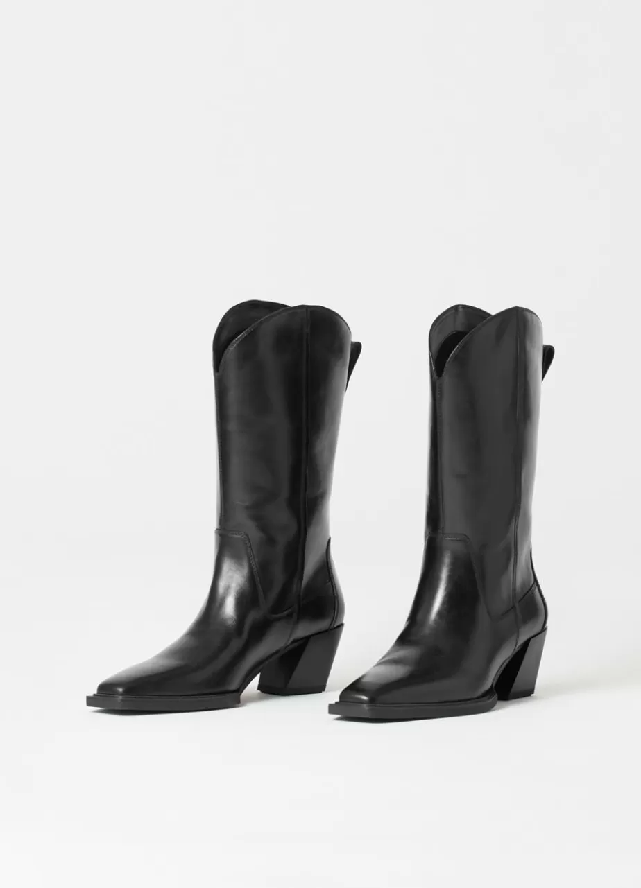 Vagabond Alina Bottes Hautes Noir Cuir New