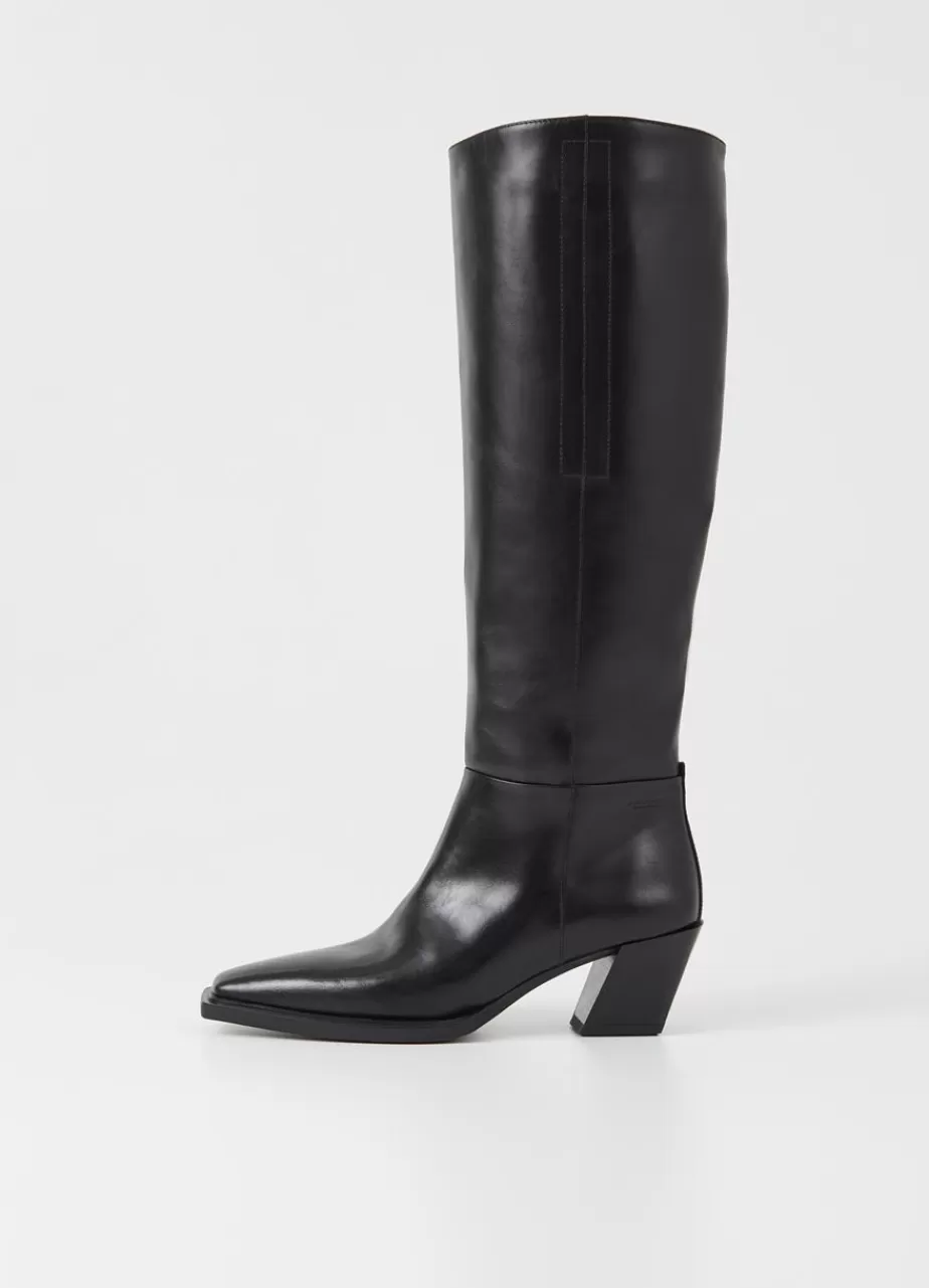 Vagabond Alina Bottes Hautes Noir Cuir Discount