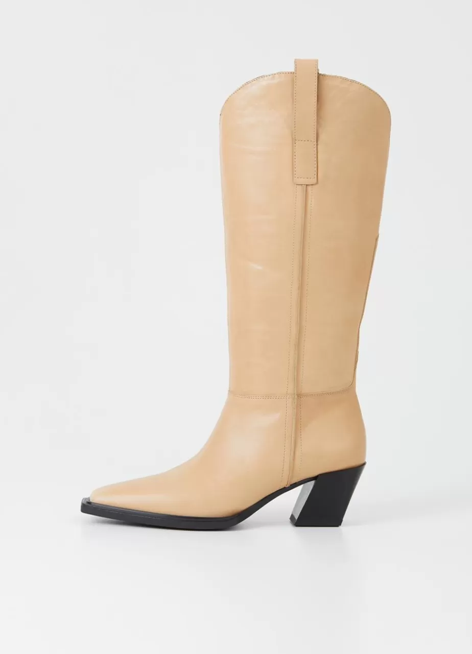 Vagabond Alina Bottes Hautes Beige Cuir Cheap