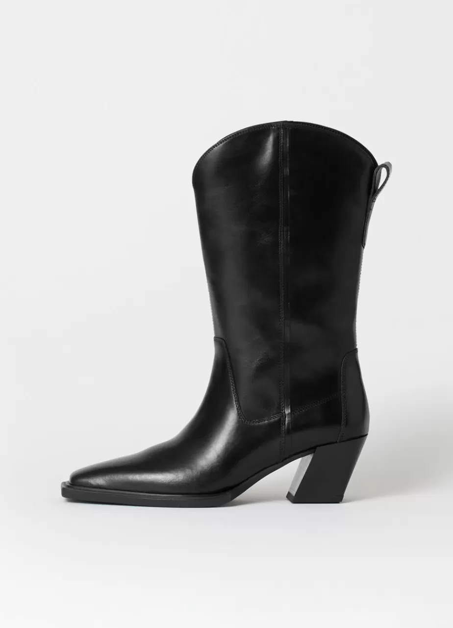 Vagabond Alina Bottes Hautes Noir Cuir New