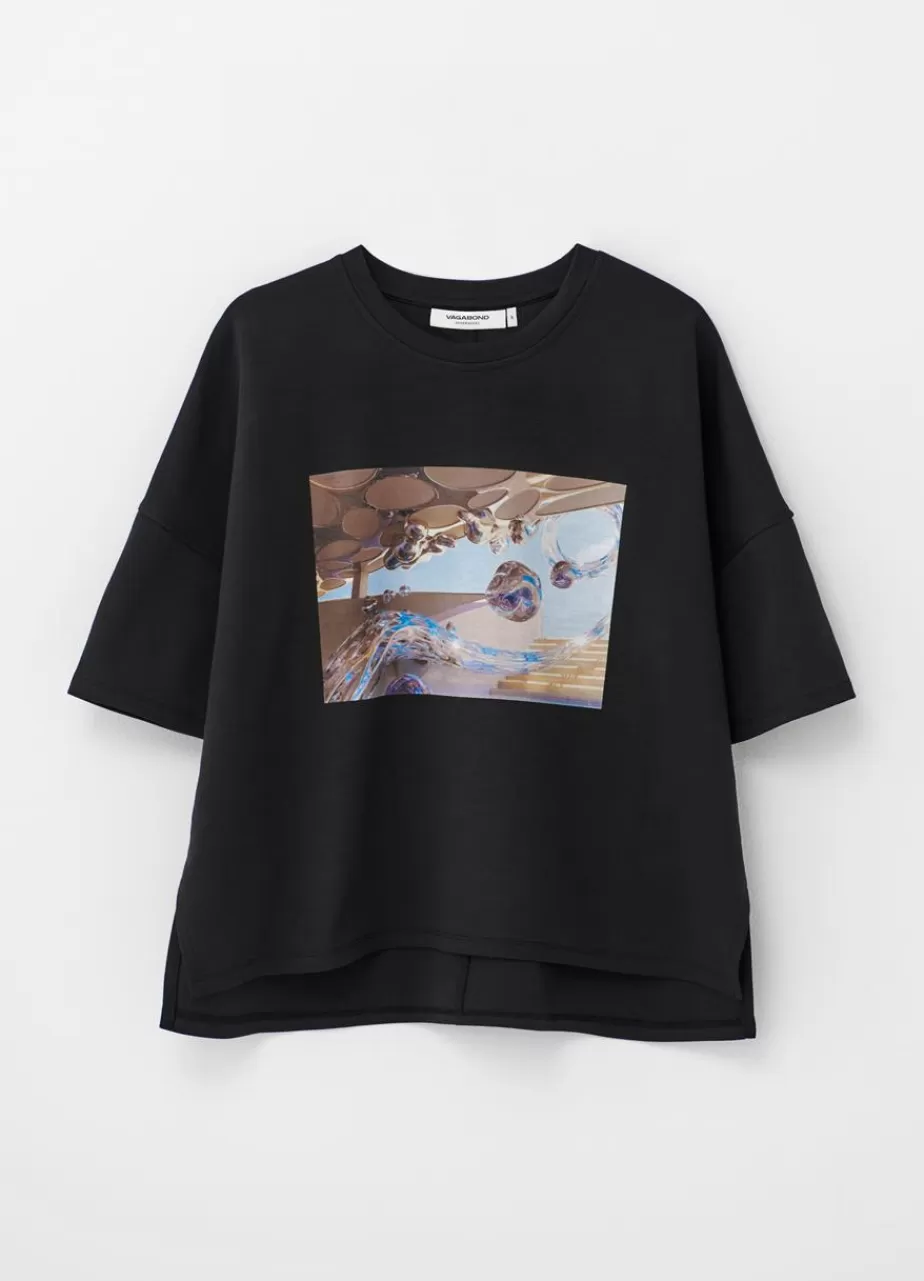 Vagabond Boxy T-Shirt X Micky Ho Noir Textile Best Sale