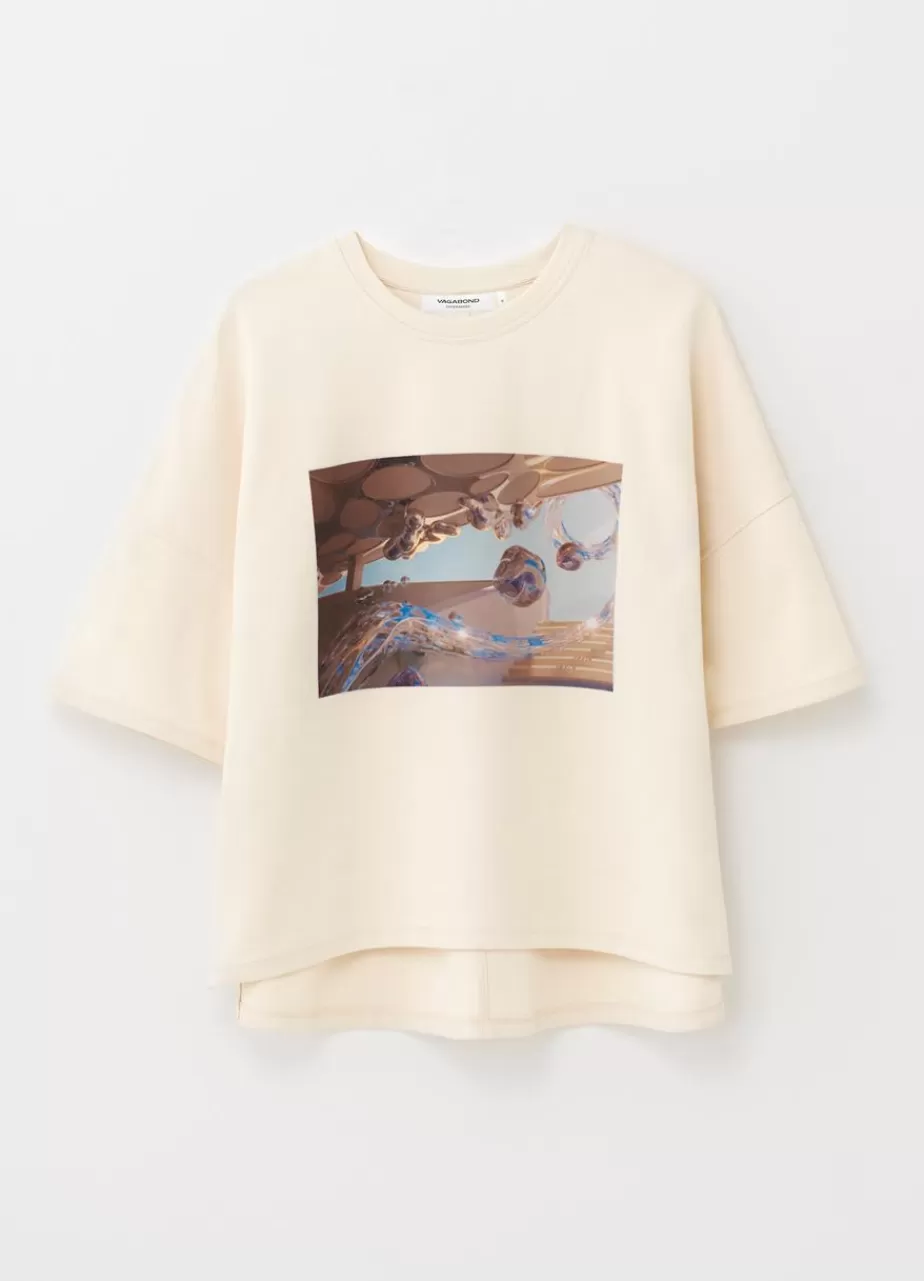 Vagabond Boxy T-Shirt X Micky Ho Blanc Casse Textile Online