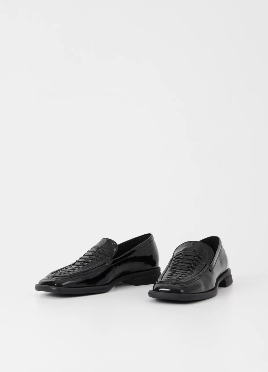 Vagabond Brittie Loafer Noir Cuir Verni Froisse Shop