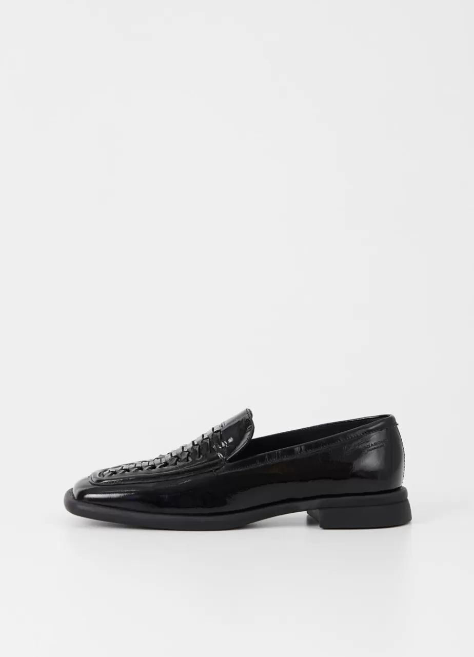 Vagabond Brittie Loafer Noir Cuir Verni Froisse Shop