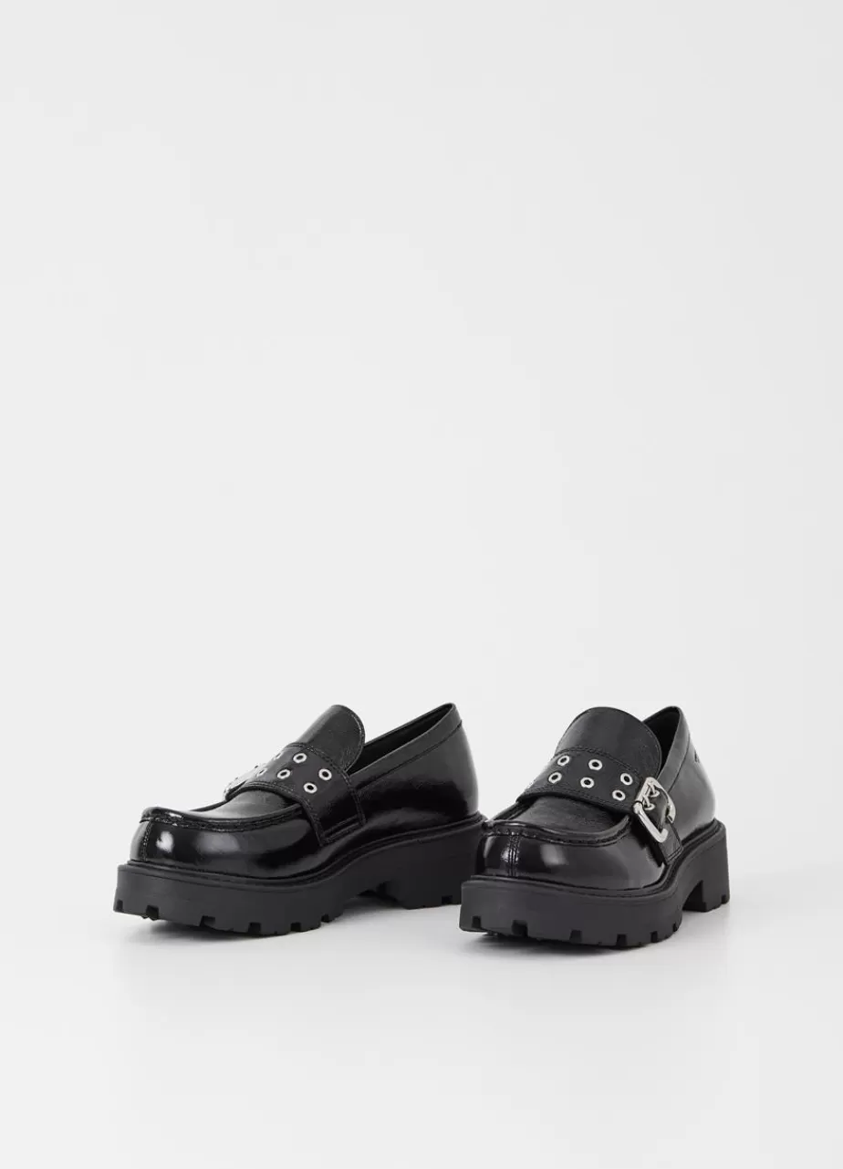 Vagabond Cosmo 2.0 Loafer Noir Cuir Verni Froisse Cheap