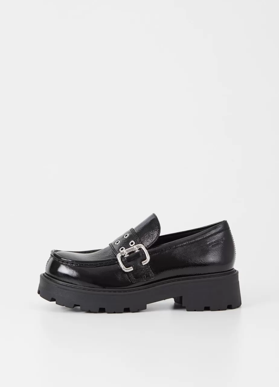 Vagabond Cosmo 2.0 Loafer Noir Cuir Verni Froisse Cheap