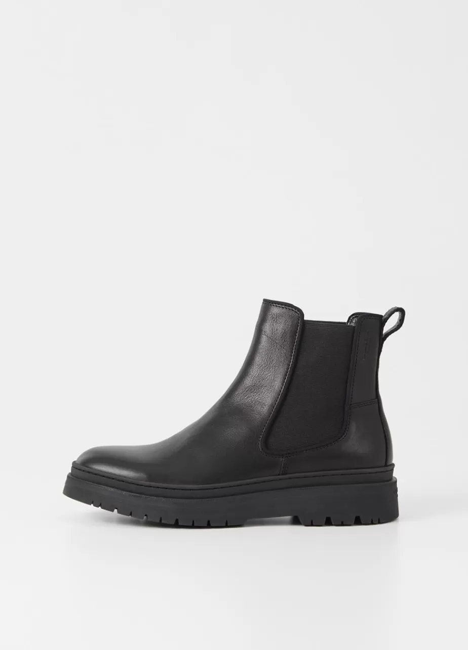 Vagabond James Bottes Noir Cuir Flash Sale