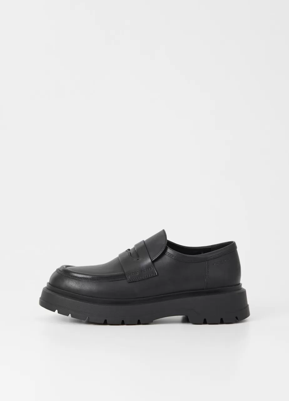 Vagabond Jeff Loafer Noir Cuir Flash Sale