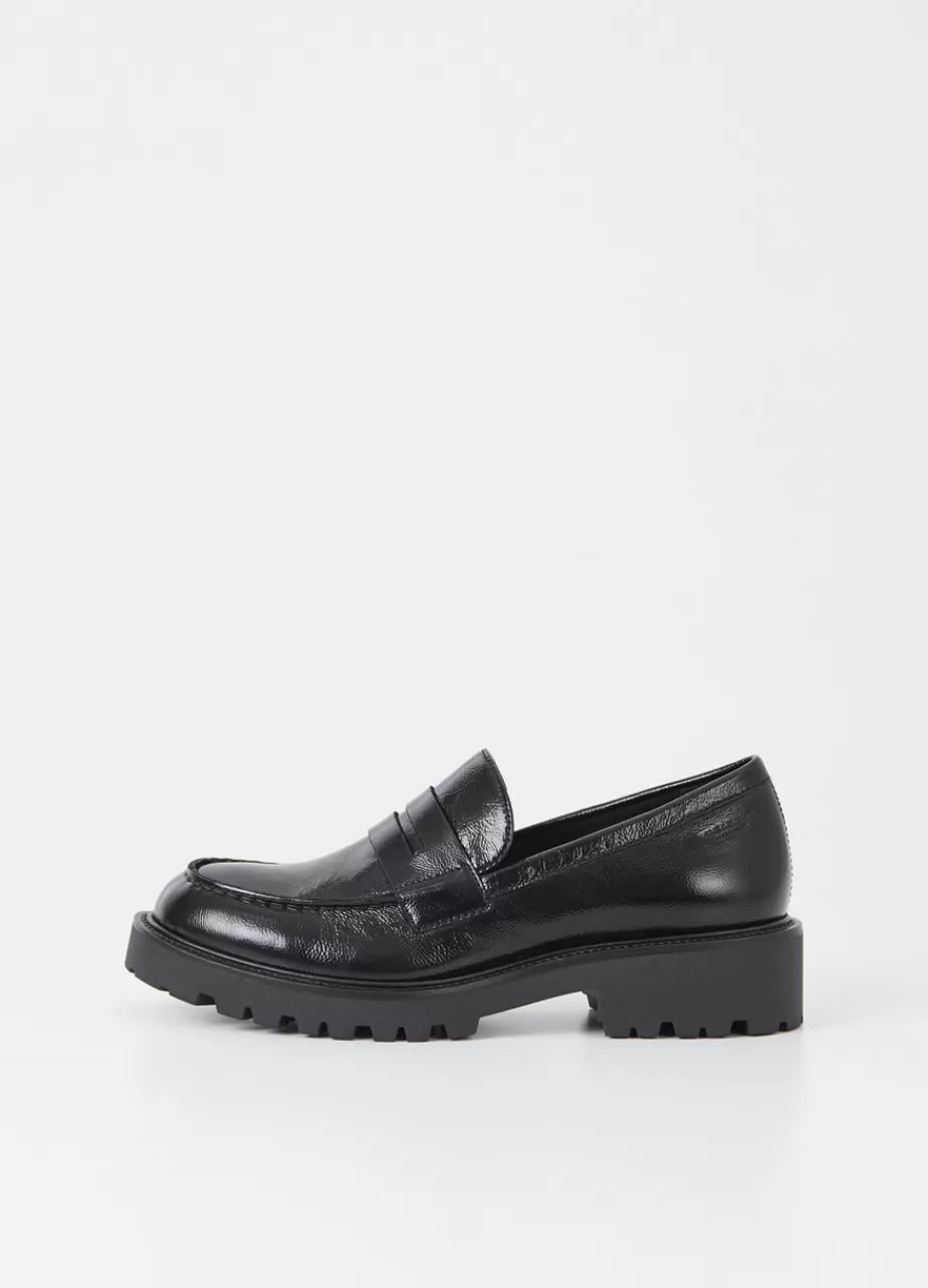 Vagabond Kenova Loafer Noir Cuir Verni Clearance