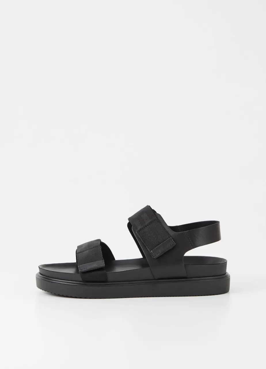 Vagabond Seth Sandales Noir Cuir/Comb Shop